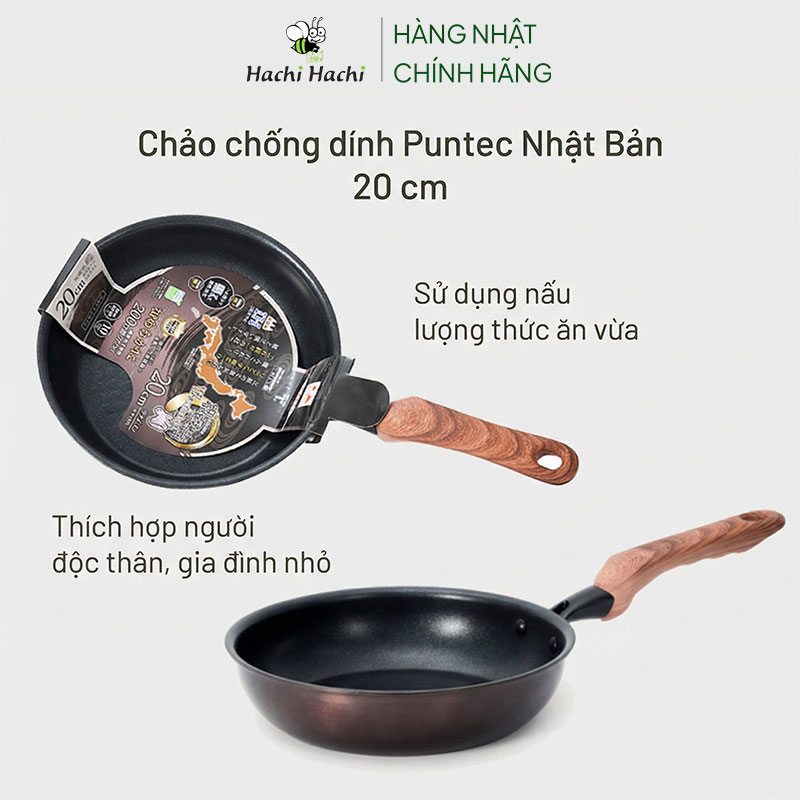 Chảo chống dính Puntec Nhật Bản 20cm thương hiệu TAKEHARA