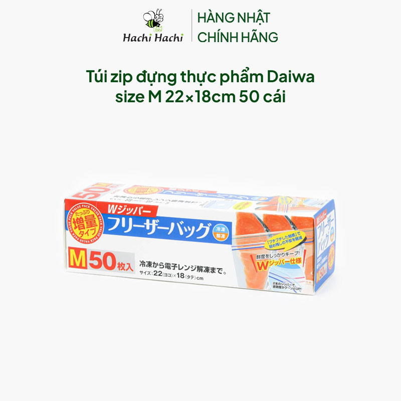 Túi zip đựng thực phẩm Daiwa size M 22x18cm 50 cái thương hiệu DAIWA BUSSAN