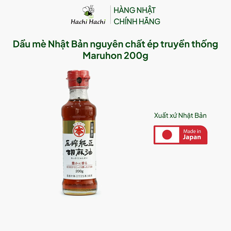 Dầu mè Nhật Bản nguyên chất ép truyền thống Maruhon 200g thương hiệu 