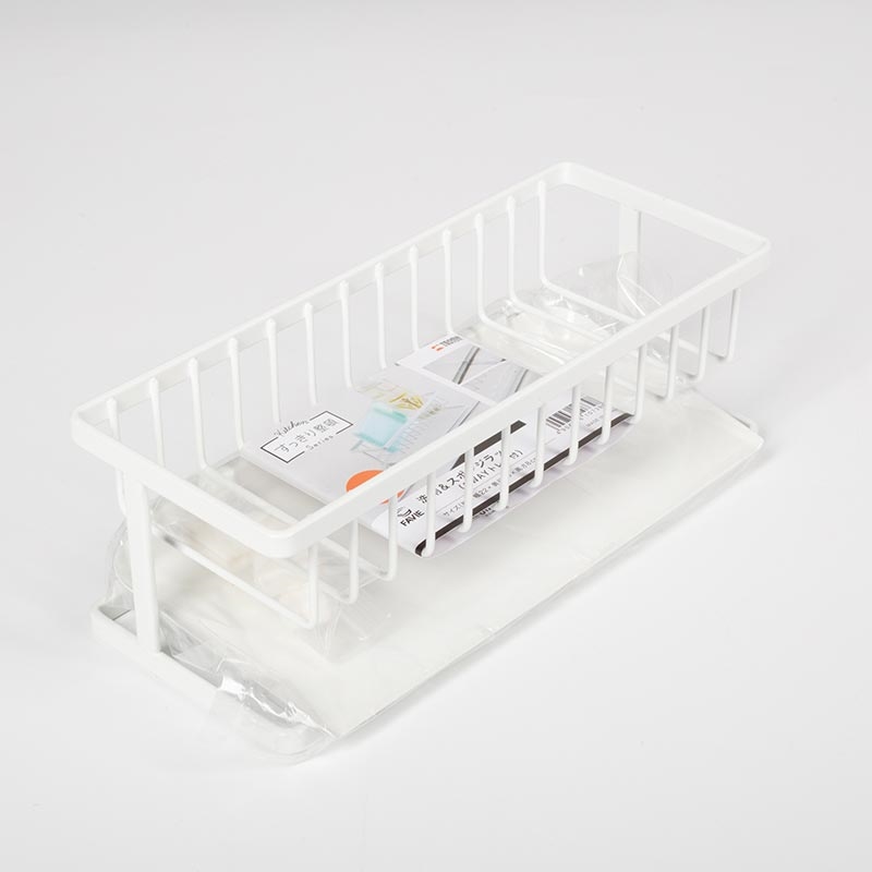 Giá để mút rửa chén kèm khay hứng nước 22x8cm, kèm vòng đệm chống trượt thương hiệu TENMA