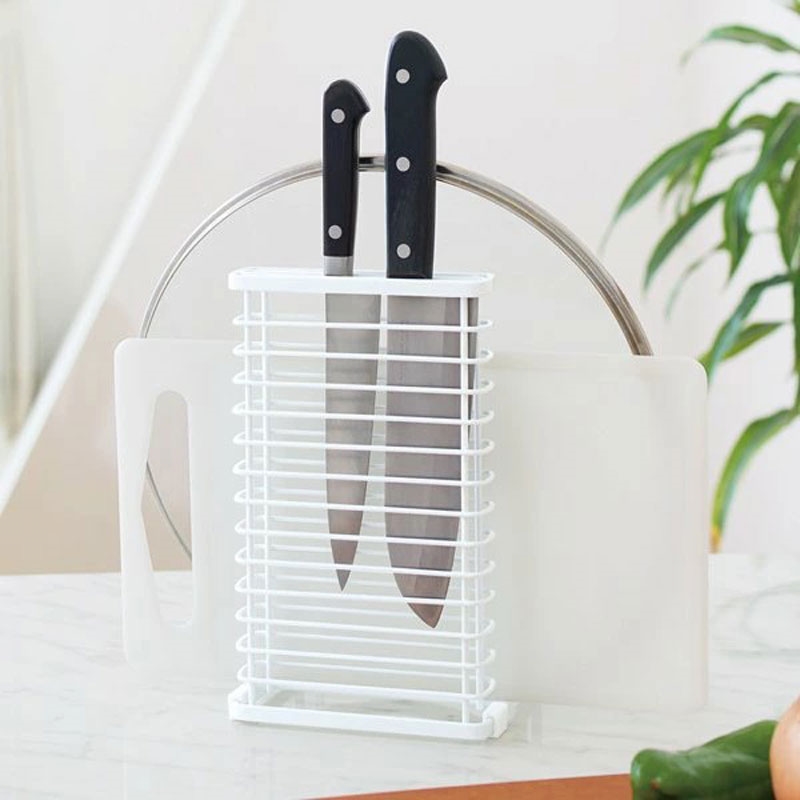 Giá để dao, thớt, nắp nồi 14x23cm, kèm vòng đệm chống trượt thương hiệu TENMA
