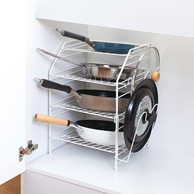 Kệ để chảo, nắp nồi 4 tầng 33x46cm thương hiệu TENMA
