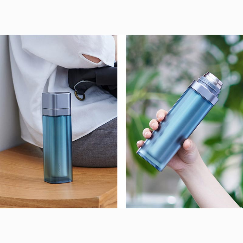 Bình giữ nhiệt 230ml (Xanh), bình vuông có thể đặt nằm ngang thương hiệu TENMA