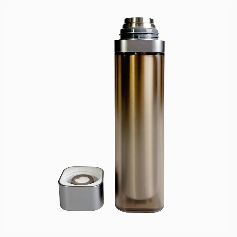 Bình giữ nhiệt 230ml (Nâu beige), bình vuông có thể đặt nằm ngang thương hiệu TENMA