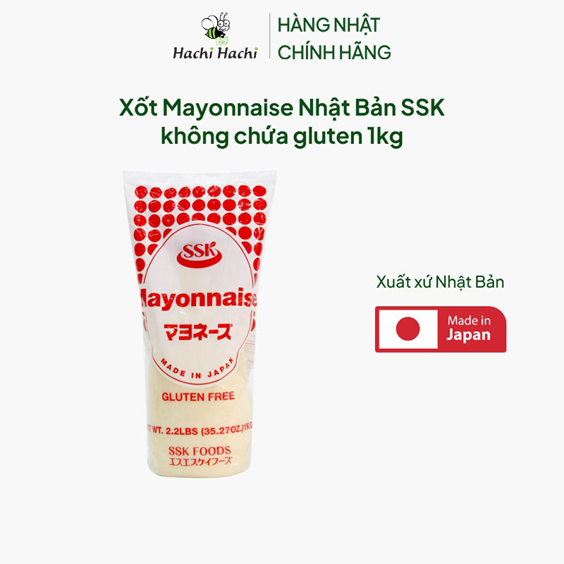 Xốt Mayonnaise Nhật Bản SSK không chứa gluten 1kg thương hiệu 