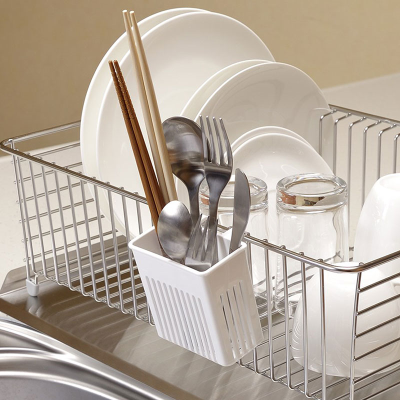 Ống đựng đũa muỗng Nhật Bản, hộp đựng đũa, giá để đũa, có quai treo Inomata 8.9x6.4cm, Đáy tháo rời, dễ vệ sinh thương hiệu INOMATA