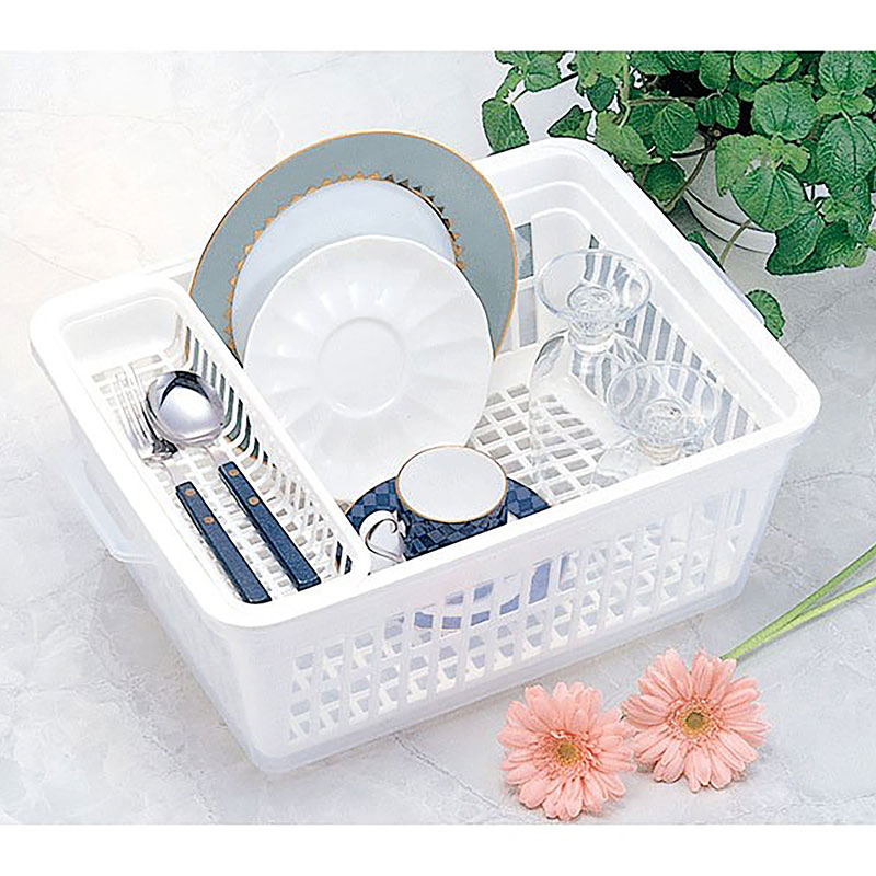 Rổ úp chén có khay hứng nước, nắp đậy Inomata 42x30.5cm thương hiệu INOMATA