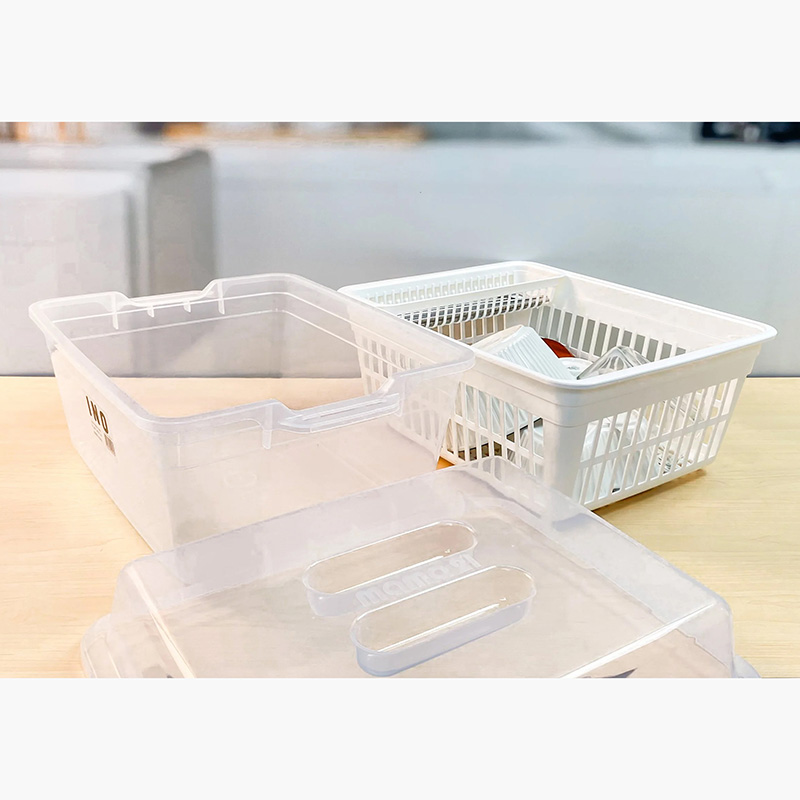 Rổ úp chén có khay hứng nước, nắp đậy Inomata 42x30.5cm thương hiệu INOMATA