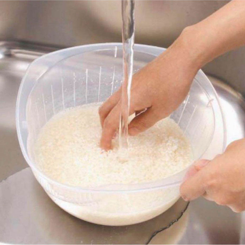 Rổ nhựa Nhật Bản, rổ vo gạo, rửa trái cây  Inomata 21.4cm thương hiệu INOMATA
