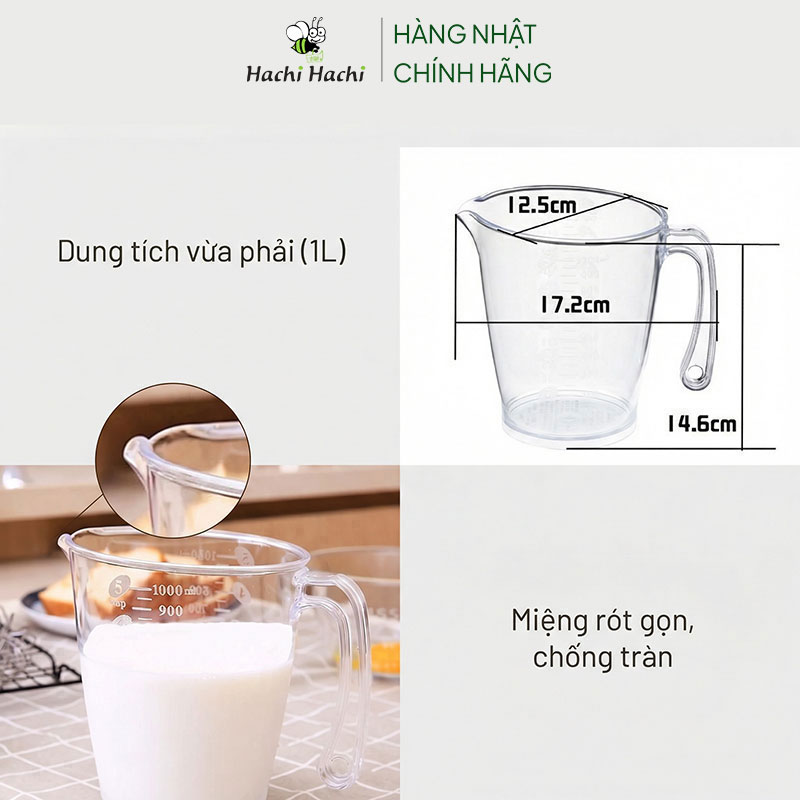 Ca đo lường Inomata Nhật Bản 1L, BPA Free thương hiệu INOMATA