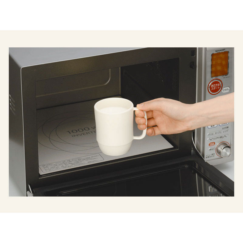 Ca, cốc, ly nhựa Nhật Bản dùng được lò vi sóng Inomata 350ml (Trắng) thương hiệu INOMATA