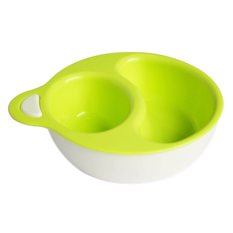 Chén nhựa Nhật Bản chia ngăn cho bé tập ăn Inomata 14cm (Xanh) thương hiệu INOMATA