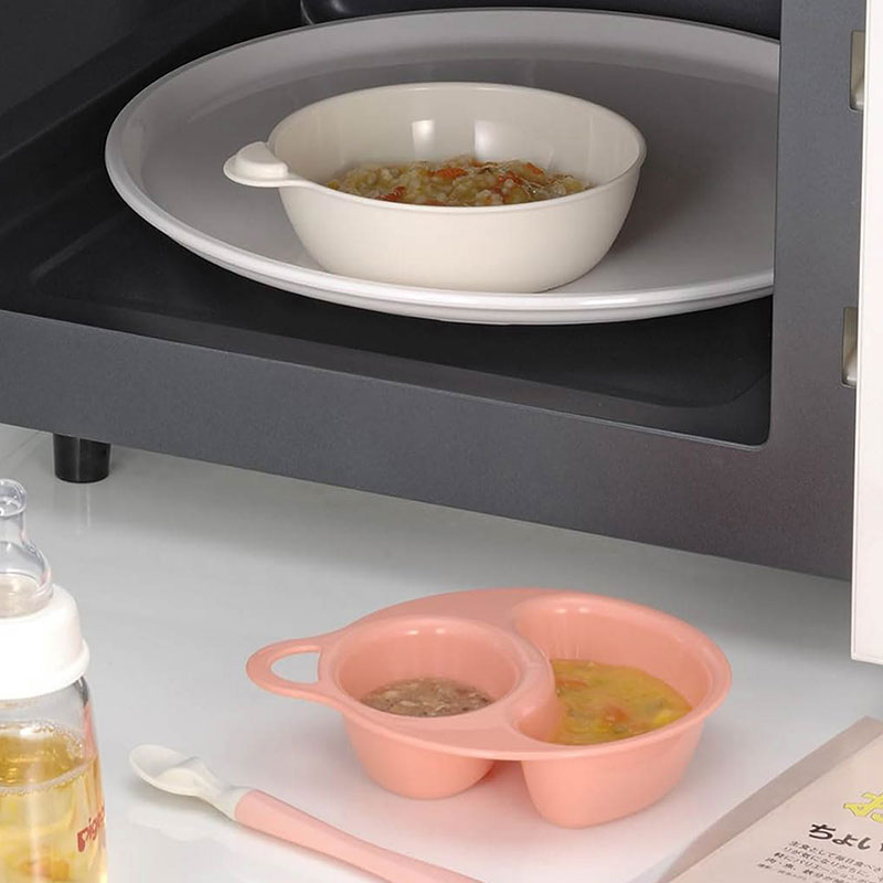Chén nhựa Nhật Bản chia ngăn cho bé tập ăn Inomata 14cm (Hồng) thương hiệu INOMATA