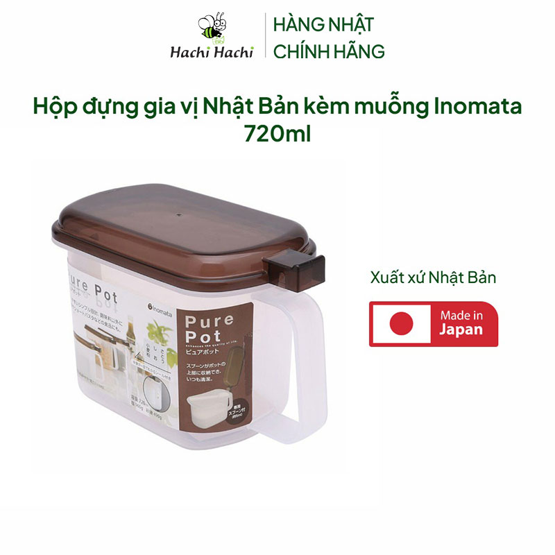 Hộp đựng gia vị Nhật Bản kèm muỗng Inomata 720ml thương hiệu INOMATA