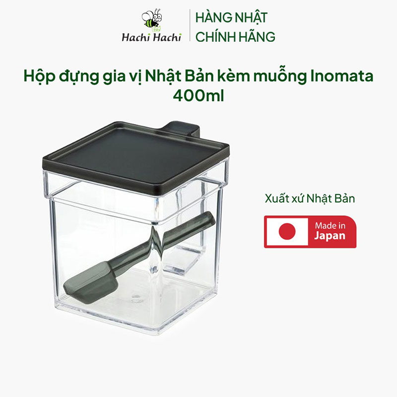 Hộp đựng gia vị Nhật Bản kèm muỗng Inomata 400ml thương hiệu INOMATA