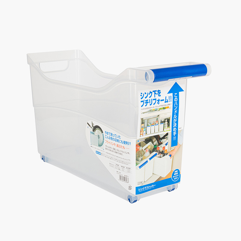 Khay đựng vật dụng, đồ dùng nhà bếp có bánh xe 15.7x46cm thương hiệu INOMATA