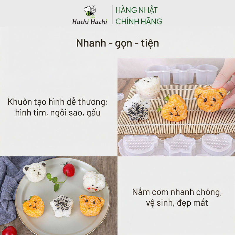 Khuôn làm cơm nắm chống dính Inomata Nhật Bản thương hiệu INOMATA