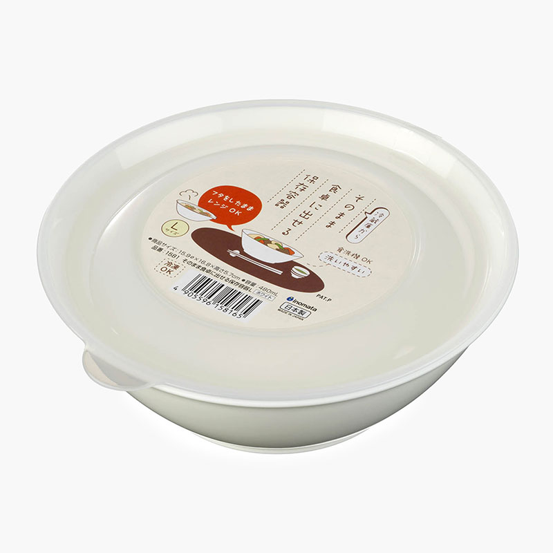 Tô nhựa Nhật Bản dùng được lò vi sóng Inomata 480ml, có nắp đậy