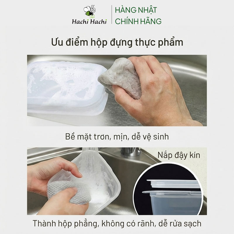 Bộ hộp nhựa đựng thực phẩm Inomata Nhật Bản 9 cái 140ml; 400ml; 950ml)x3, trữ đông, trữ mát, dùng lò vi sóng thương hiệu INOMATA