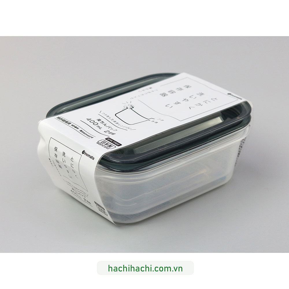Hộp nhựa đựng thực phẩm 400mlx2, trữ đông, trữ mát, dùng được lò vi sóng thương hiệu INOMATA