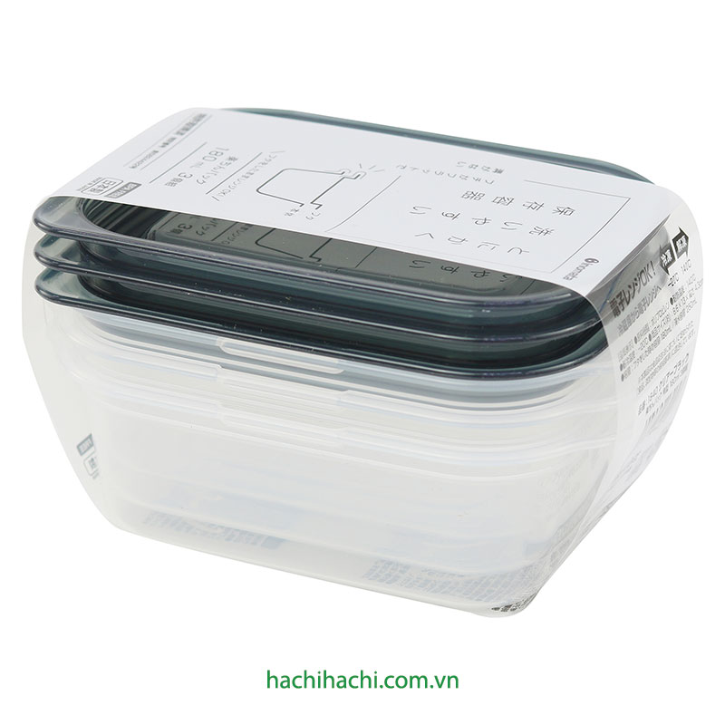 Hộp nhựa đựng thực phẩm 180mlx3, trữ đông, trữ mát, dùng được lò vi sóng thương hiệu INOMATA