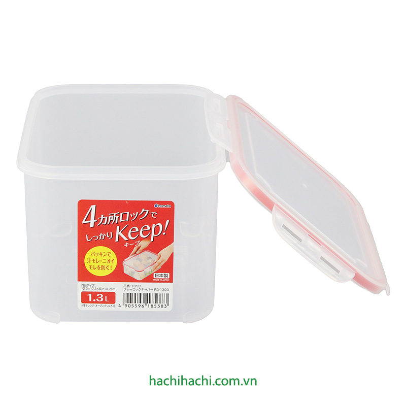 Hộp nhựa đựng thực phẩm khóa chặt 1.3L thương hiệu INOMATA