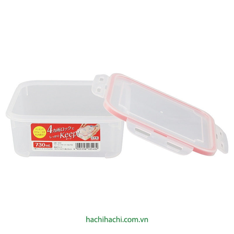 Hộp nhựa đựng thực phẩm khóa chặt 730ml thương hiệu 