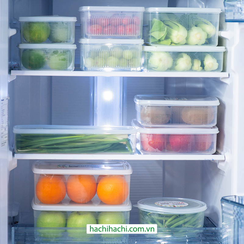 Hộp nhựa đựng thực phẩm 1.1L, dùng được lò vi sóng thương hiệu INOMATA