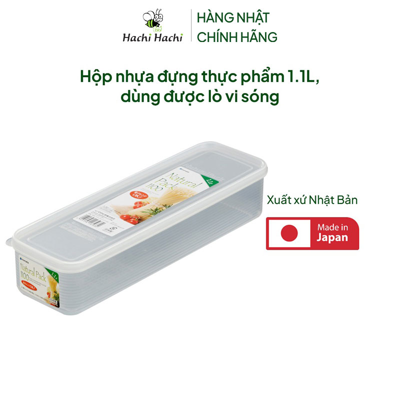 Hộp nhựa đựng thực phẩm 1.1L, dùng được lò vi sóng thương hiệu INOMATA