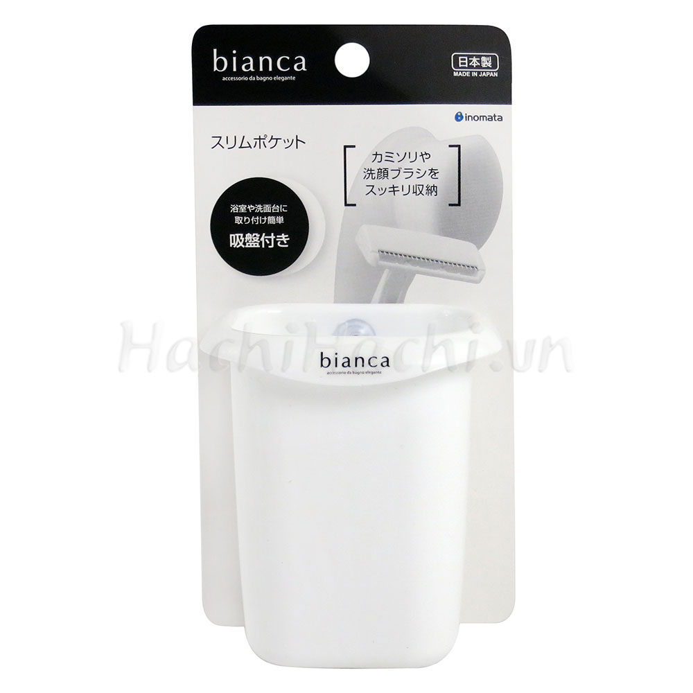 Ống đựng vật dụng nhà tắm Bianca Kèm móc hít thương hiệu INOMATA