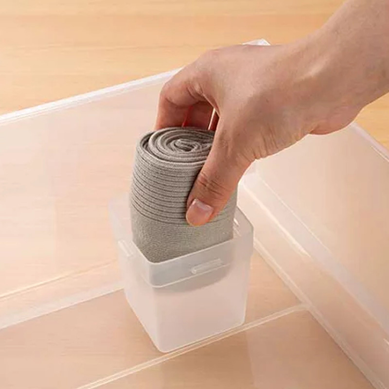 Khay đựng vật dụng, đồ lót, vớ, phụ kiện 7.1x7.1cm (3 cái) thương hiệu INOMATA