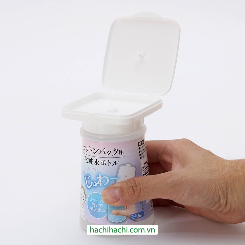 Chai chiết mỹ phẩm, toner, nước tẩy trang có khay thấm bông cotton tiện lợi 230ml thương hiệu SURUGA