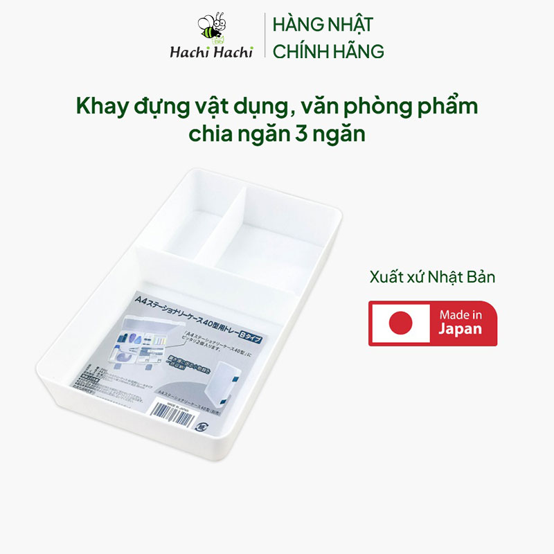 Khay đựng vật dụng, văn phòng phẩm chia ngăn 3 ngăn thương hiệu IZUMI