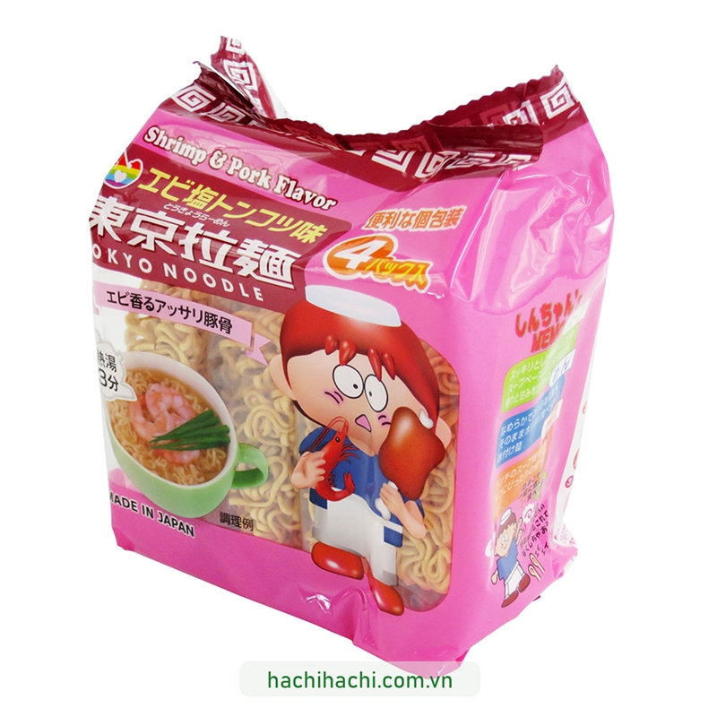 Mỳ ăn liền Tokyo vị tôm & thịt 30g x 4 gói  thương hiệu TOKYO RAMEN