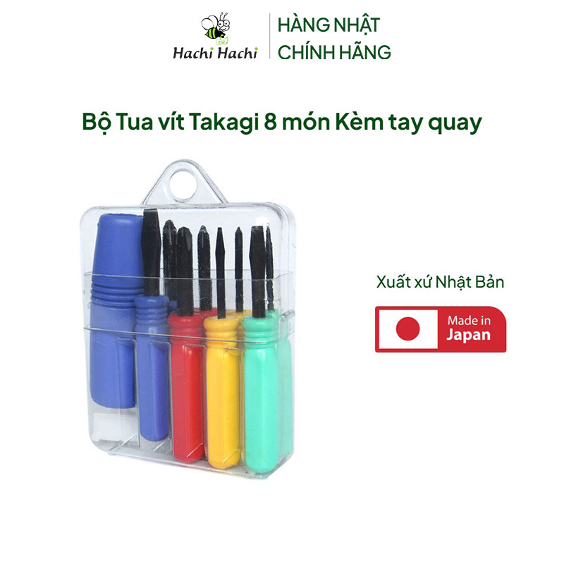 Bộ Tua vít Takagi 8 món Kèm tay quay thương hiệu TAKAGI