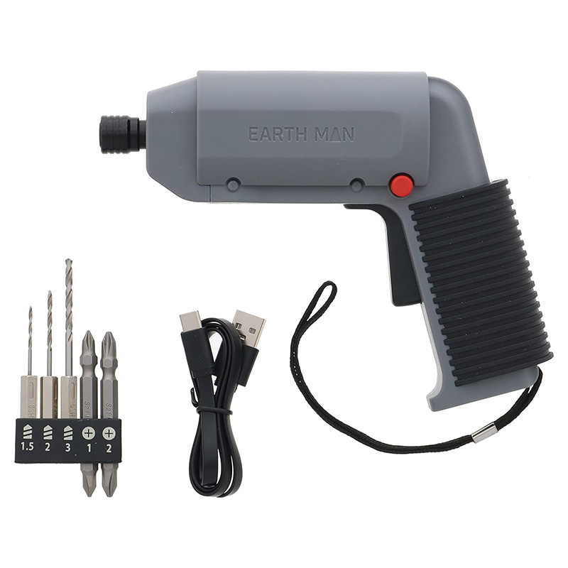 Máy khoan pin cầm tay bắt vít, khoan gỗ, nhựa, có đèn Led  Earth Man thương hiệu TAKAGI
