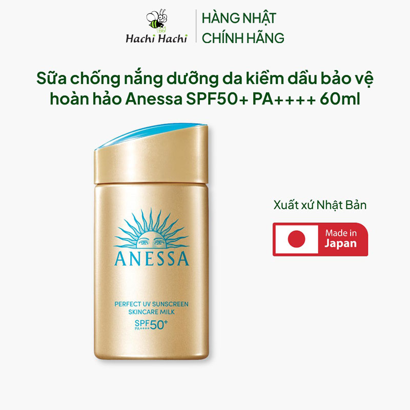 Sữa chống nắng Nhật Bản dưỡng da kiềm dầu bảo vệ hoàn hảo Anessa SPF50+ PA++++ 60ml  thương hiệu ANESSA