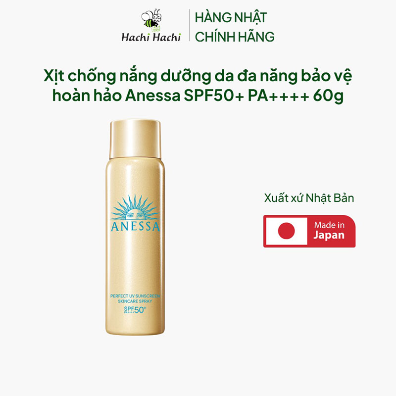 Xịt chống nắng Nhật Bản dưỡng da đa năng bảo vệ hoàn hảo  Anessa SPF50+ PA++++ 60g  thương hiệu ANESSA