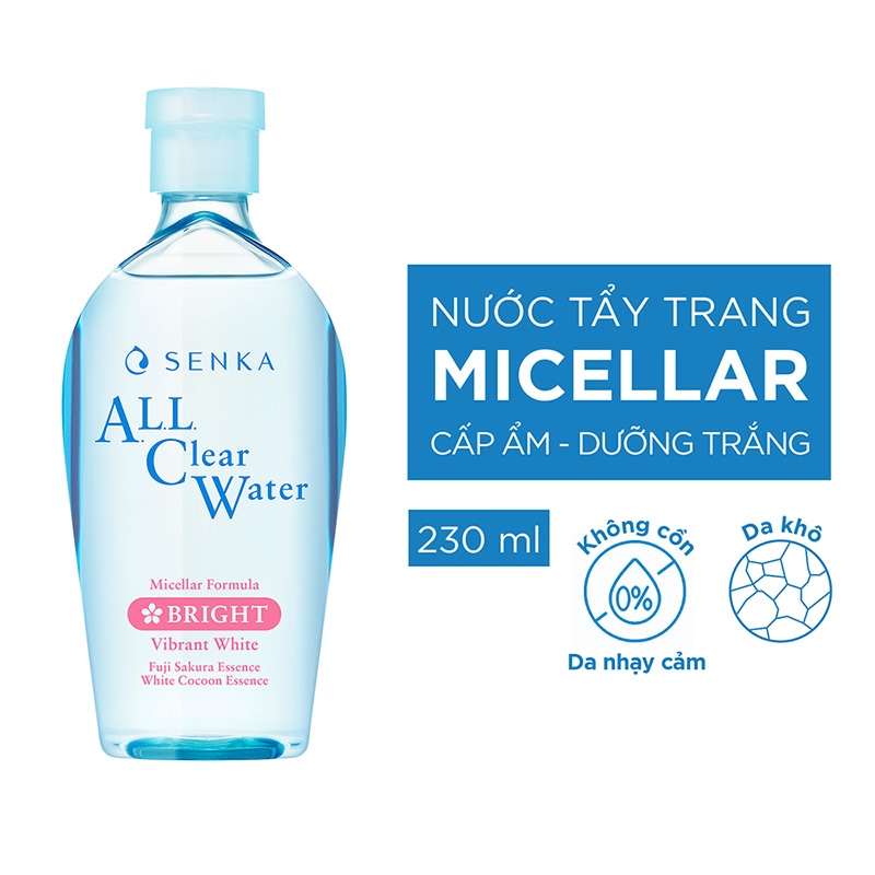 Nước tẩy trang dưỡng trắng Shiseido 230ml Senka Micellar Formula thương hiệu SENKA
