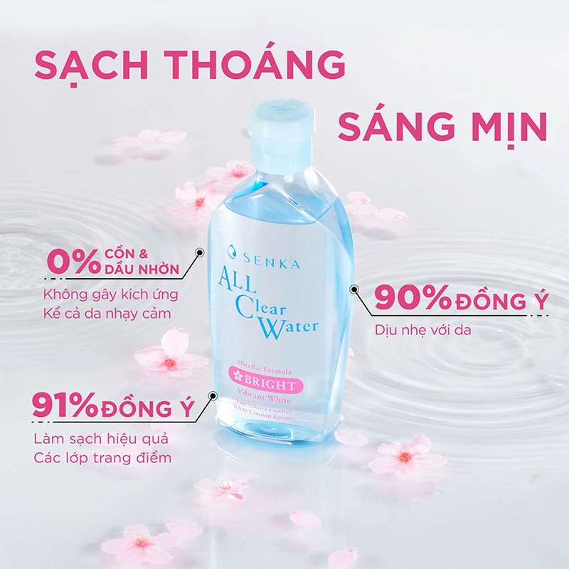 Nước tẩy trang dưỡng trắng Shiseido 230ml Senka Micellar Formula thương hiệu SENKA