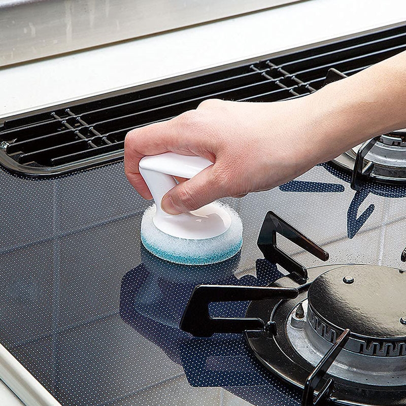 Mút lau chùi mặt bếp từ, bếp gas Không dùng chất tẩy rửa (có tay cầm) thương hiệu MAMEITA