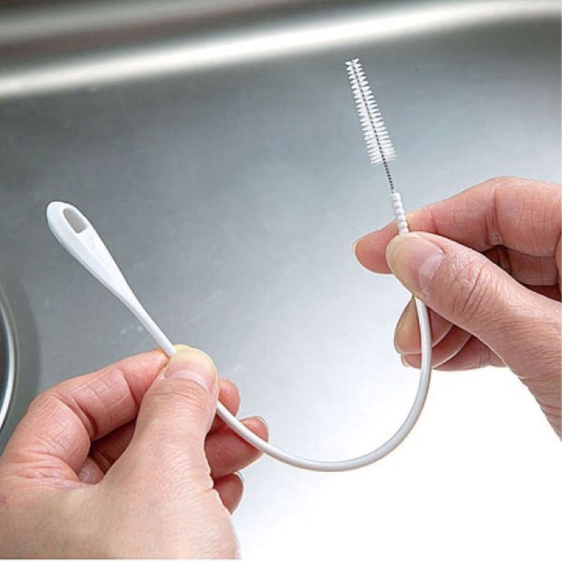 Cây chùi rửa ống hút Nhật Bản Mameita 24.7cm có thể uốn cong thương hiệu MAMEITA