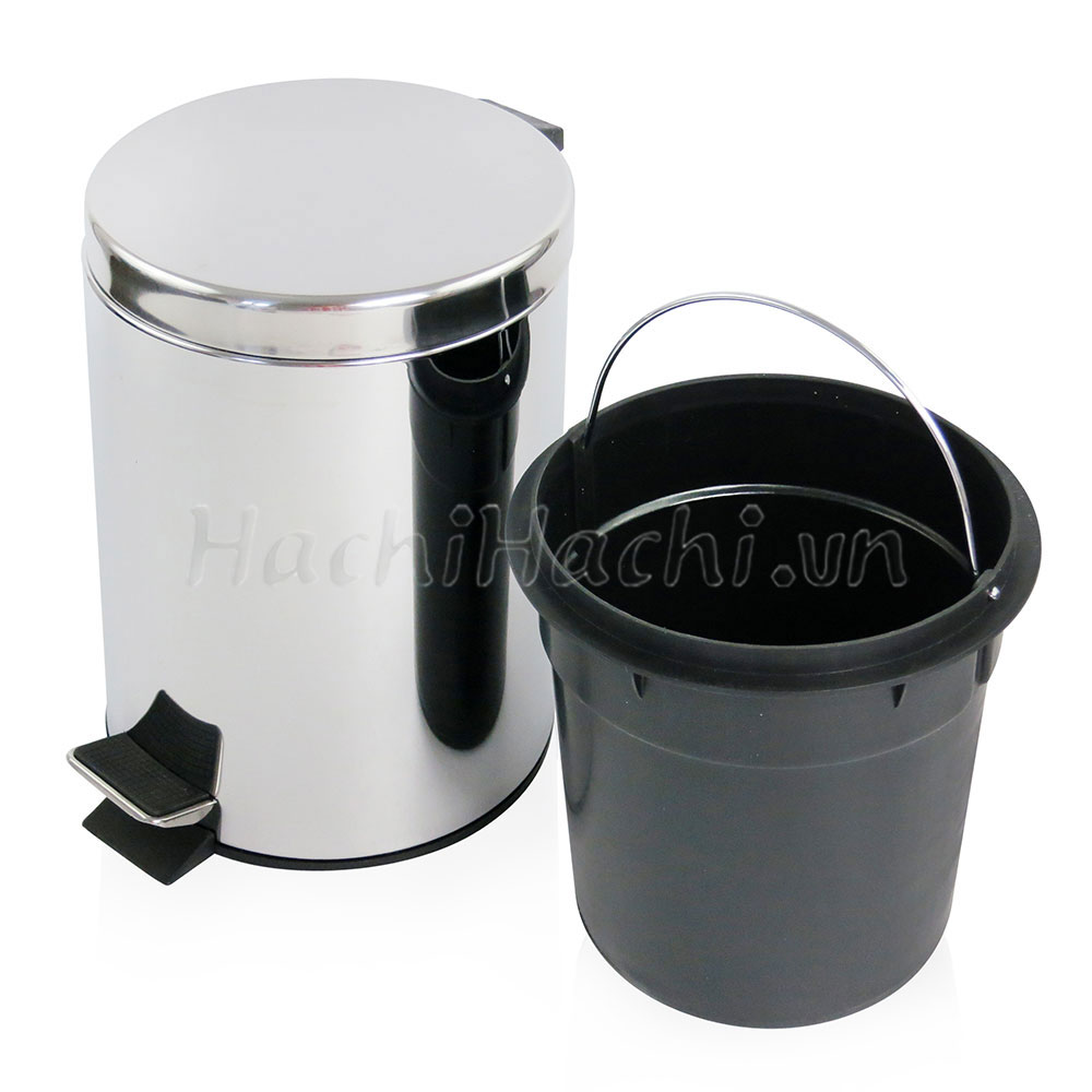 Thùng rác inox Pearl Metal đạp chân 5L   thương hiệu PEARL METAL