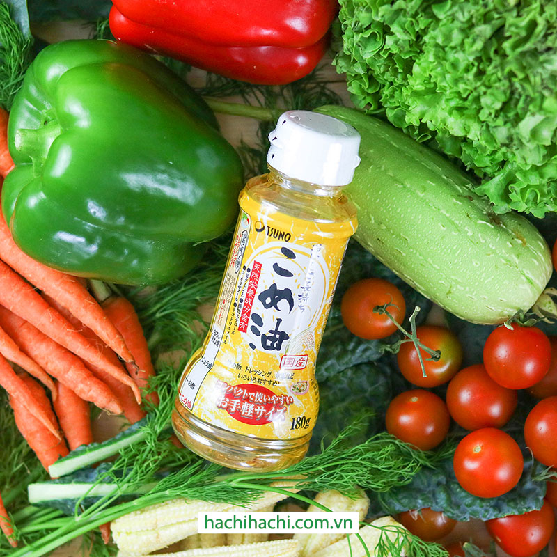 Dầu gạo Nhật Bản Tsuno nguyên chất KLT: 180g (Dung tích: 196ml) thương hiệu TSUNO