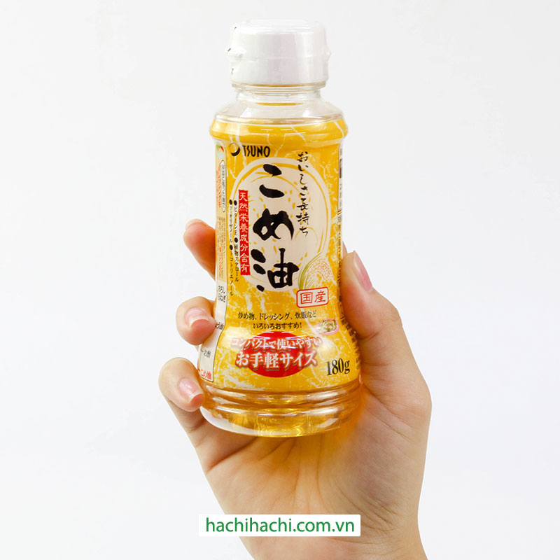 Dầu gạo Nhật Bản Tsuno nguyên chất KLT: 180g (Dung tích: 196ml) thương hiệu TSUNO
