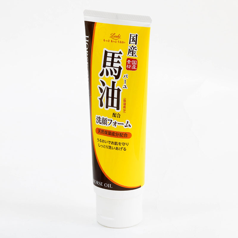 Sữa rửa mặt dầu ngựa Nhật Bản Loshi sạch sâu dưỡng ẩm 130g thương hiệu 