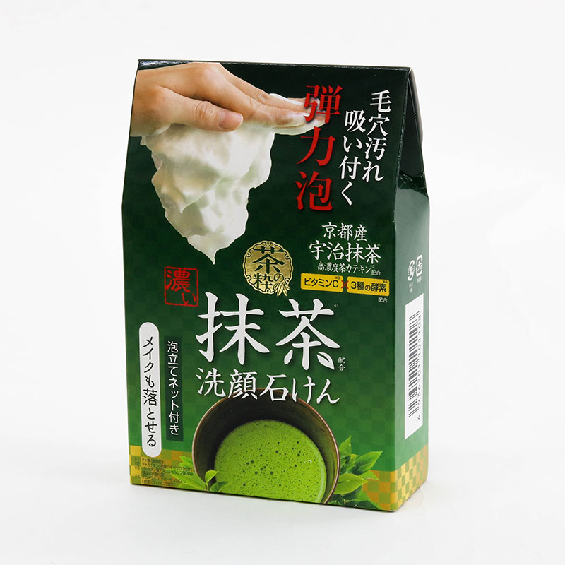 Xà phòng, xà bông cục rửa mặt Nhật Bản Chanosui chiết xuất Matcha 100g (Kèm lưới tạo bọt)