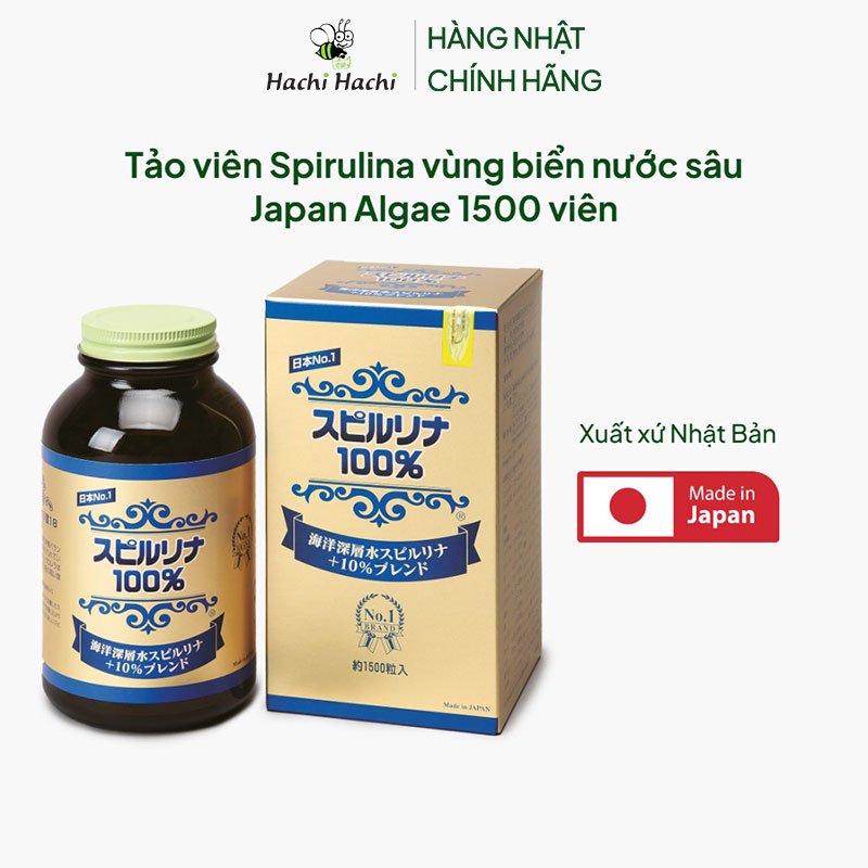 TPBVSK: Tảo viên Spirulina Nhật Bản vùng biển nước sâu Japan Algae 1500 viên, tăng đề kháng, giảm lão hóa thương hiệu JAPAN ALGAE