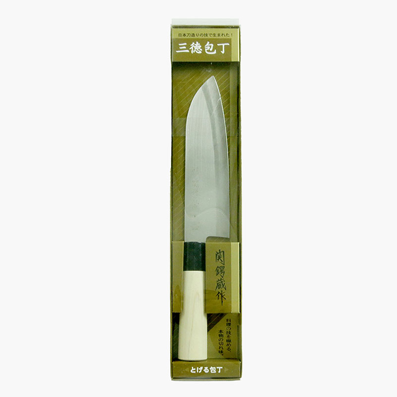 Dao bếp inox Nhật Bản Nikken Tsubazo Santoku lưỡi 17cm, cán gỗ thương hiệu NIKKEN CUTLERY