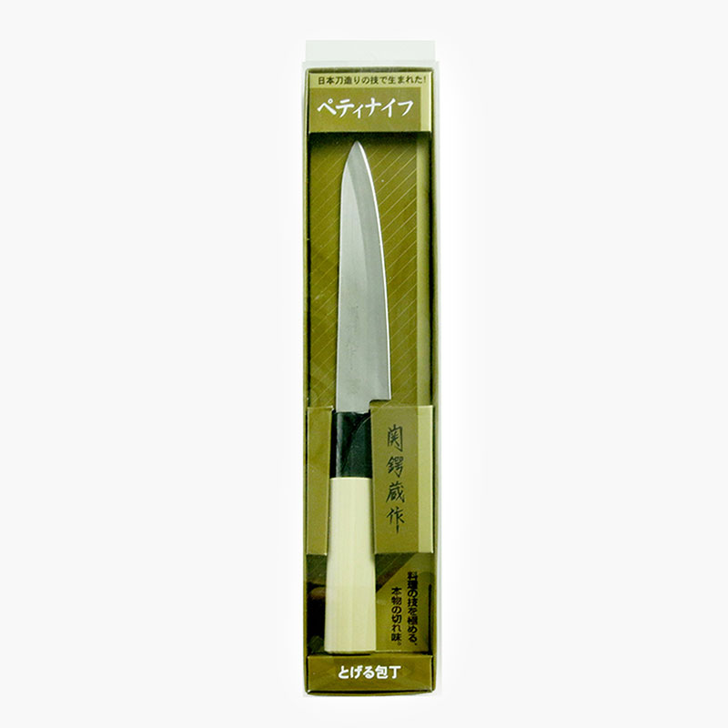 Dao bếp gọt trái cây hoa quả inox Nhật Bản Nikken Tsubazo lưỡi 12cm, cán gỗ thương hiệu NIKKEN CUTLERY